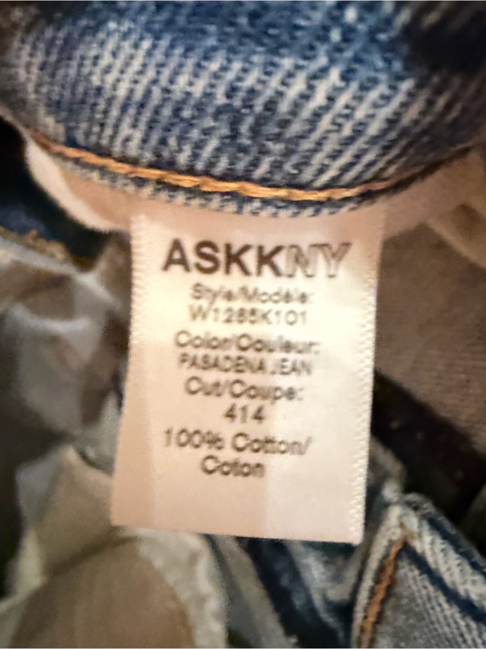 AskkNY Straight Leg Jeans in Faded Light Blue - Picture 3 of 4